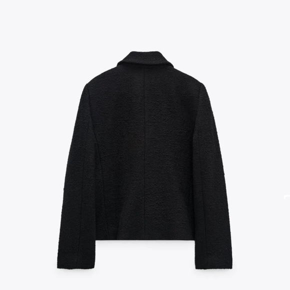 Rare zara limited edition textured tweed gold button blazer - Picture 3 of 11